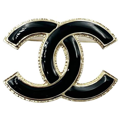 chanel black brooch|Chanel brooch for sale.